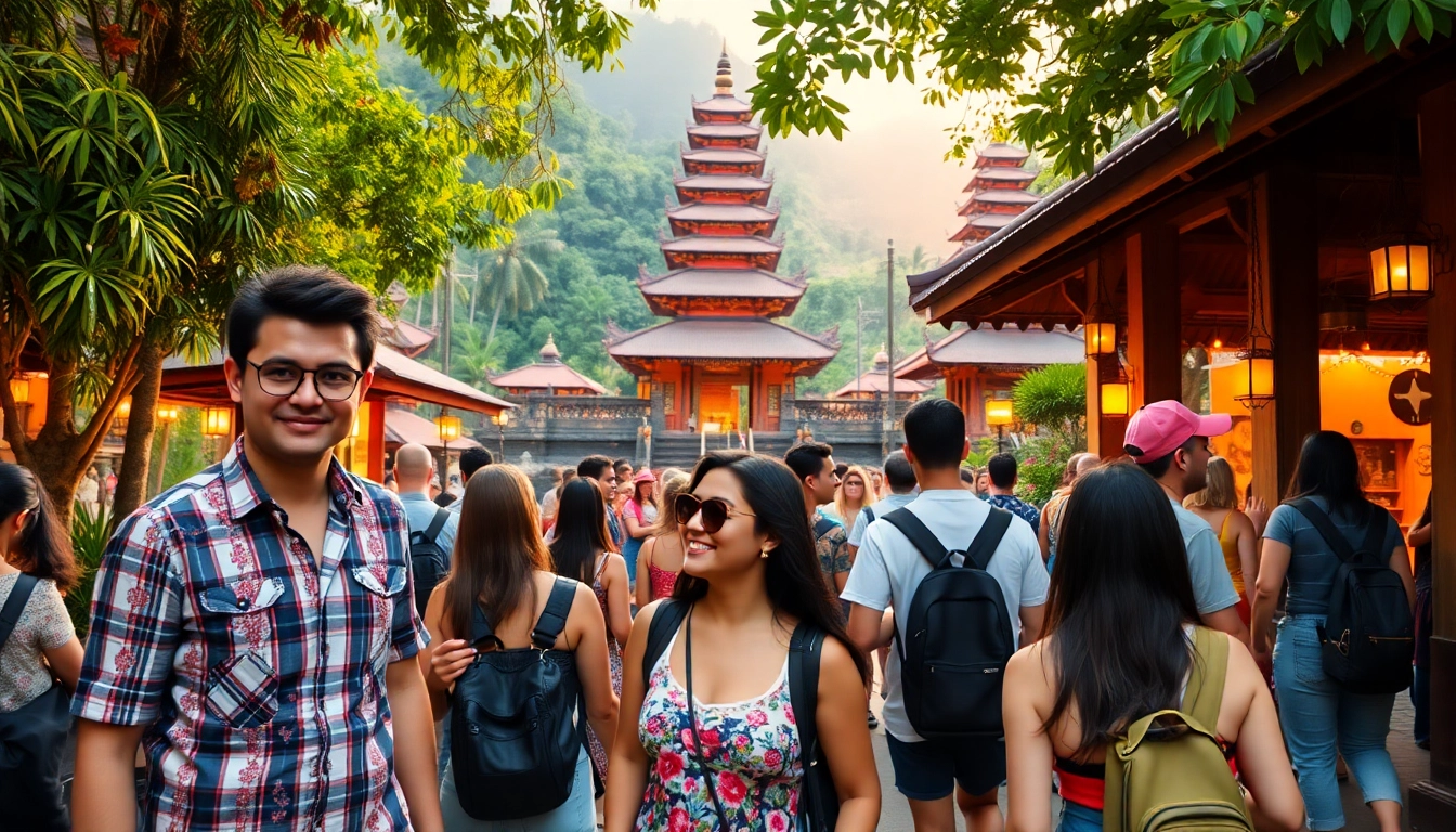 Experienced tour guide leading travelers through scenic Bali attractions, showcasing the beauty of Indonesia's top travel destinations.