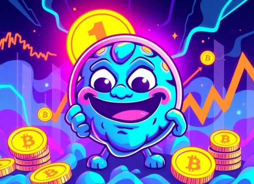 Pepe Meme Coin Price displayed on dynamic digital chart with lively crypto tokens in action,