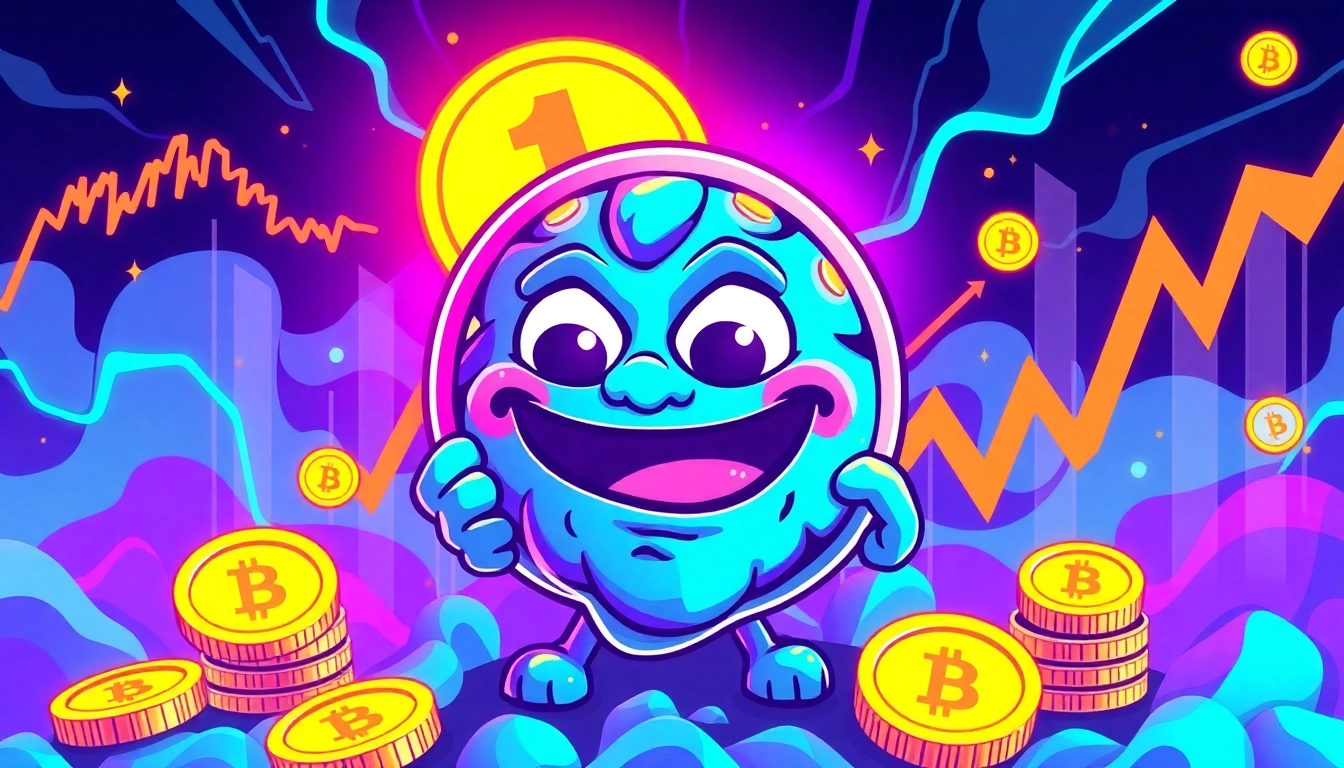 Pepe Meme Coin Price displayed on dynamic digital chart with lively crypto tokens in action,